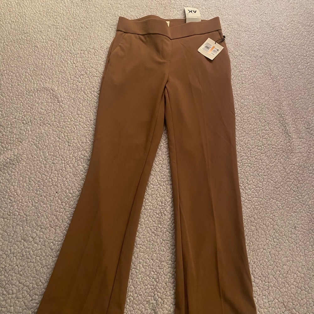 Anne Klein Brown Wide-Leg Dress Pants
